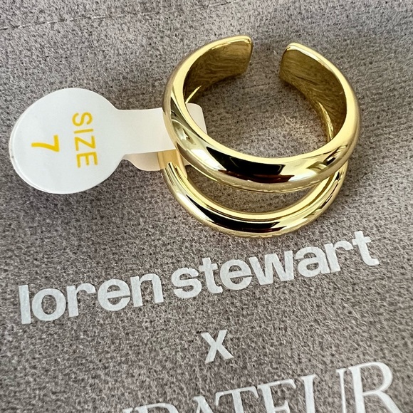 NEW Loren Stewart x Curateur Deux Open Band Ring 14k Yellow Gold Plated Size 7 - Picture 3 of 9